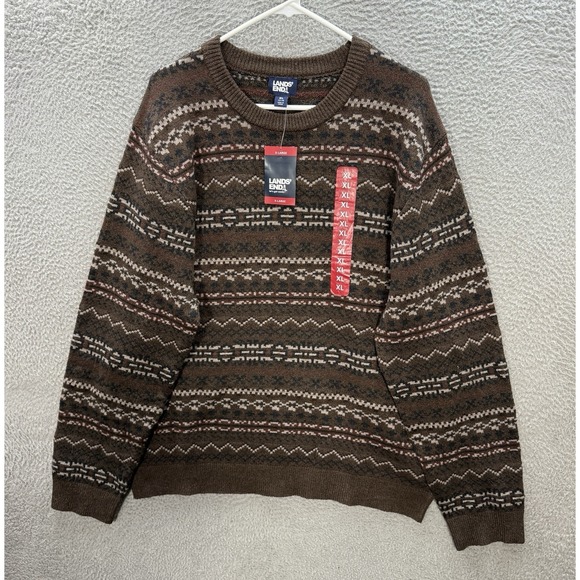 Lands' End Other - Lands End Sweater Adult XL Multicolor Fair Isle Knit Crewneck Grandpa Old Money